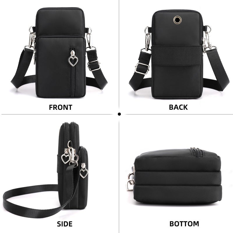 JANKS Small Crossbody Bags for Women Mini Cell Phone Purses with Crossbody Strap Phone Wallet Purses Shoulder Bag Nylon Arm Bag - Image 5